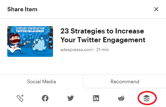 Compartir contenidos curados desde Pocket